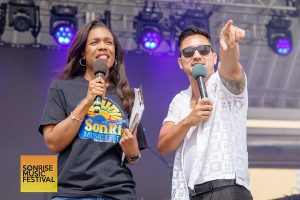 Emcees Shannon Kendrick and Sean Rodriguez - SonRise Music Festival 9-13-2025 at 34th St Park in VA Beach. Photo: Annette Holloway Photography