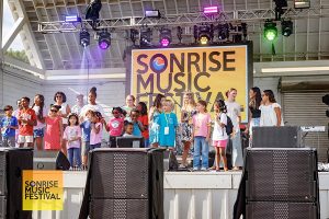 On stage singing and dancing to Forrest Frank's "Your Way's Better" - SonRise Music Festival 9-13-2025 at 24th St Park in VA Beach, VA